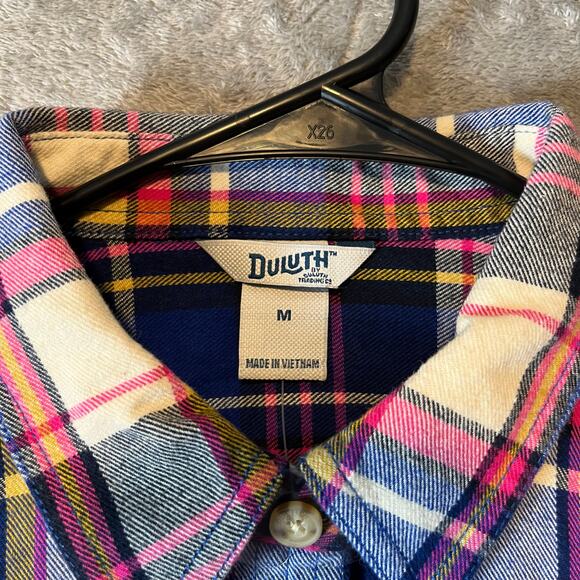 Duluth Women's Free Swingin' Flannel Shirt Size Medium New Ultra Bright Plaid - Picture 4 of 8